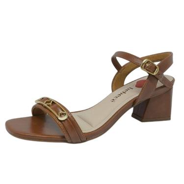 Imagem de Sandalia Feminina Confortavel Leve Salto Medio Bloco Bebece