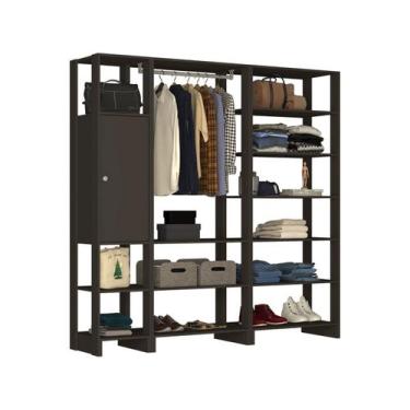 Imagem de Closet com 1 Cabideiro, 1 Porta com 2 prateleias e 12 nichos EY101-3-7
