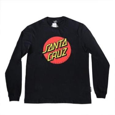 Imagem de Camiseta Manga Longa Santa Cruz Classic Dot Front - Preto-Masculino