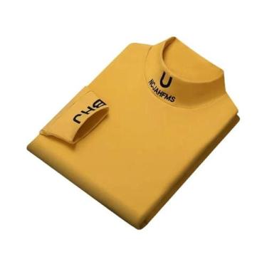 Imagem de Camiseta Masculina De Manga Longa Com Gola Alta, Moda De Outono, Suéte