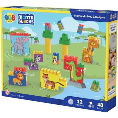 Imagem de Brinquedo para Montar Montando Meu Zoológico 48 Peças - [Nome Da Marca