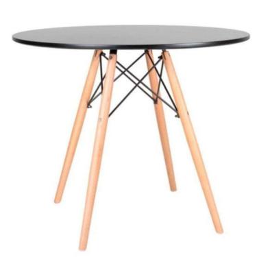 Imagem de Mesa Sala de Jantar Redonda 90cm Eiffel Eames Preto