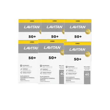 Imagem de Kit 06 Suplemento Alimentar Lavitan 50+ 60 Comp Cimed Sabor:Sem sabor,