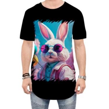 Imagem de Camiseta Longline Páscoa Coelhinho Traços Vaporwave 3 - Kasubeck Store
