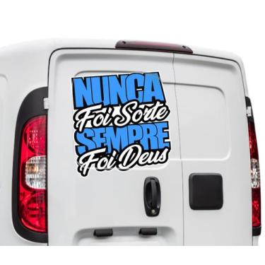 Imagem de Adesivo Nunca Foi Sorte Sempre Foi Deus Fiorino Caminhão Van Frete Car