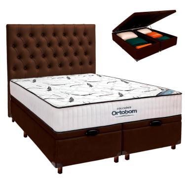 Imagem de Box Bau Blindado + Colchão Queen High Foam Ortobom + Cabeceira