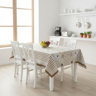 Imagem de Toalha De Mesa Dubai Marrom Mod7114A Rolo 1,37x20m Vinil Pvc - Plast.c