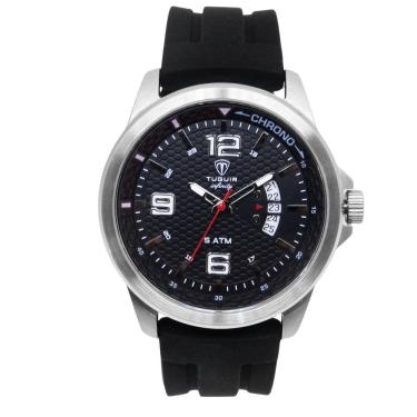 Imagem de Relógio Masculino de Aço Tuguir Analógico Infinity 9169F Prata e Preto