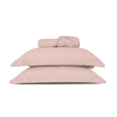 Imagem de Jogo de Lençol Cama Slim Casal Queen 03 Peças Percal 200 Fios - S & L 