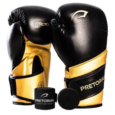 Imagem de Kit Luva Boxe Muay Thai Elite e Bandagem 3 Metros Pretorian - Treino e Sparring 10oz 12...