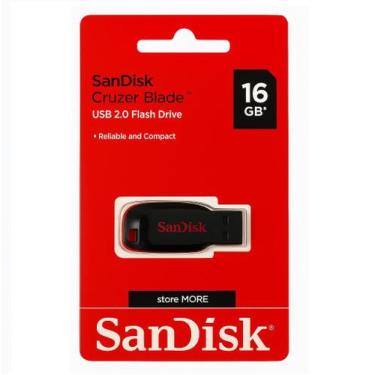 Imagem de Pendrive Sandisk Cruzer Blade 16gb 2.0 Vermelho e Preto
