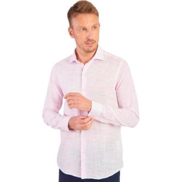 Imagem de Camisa Listrada Aramis Slim Flame AV23 Rosa Masculino, XGG