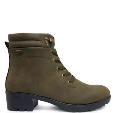 Imagem de Bota FEMININA Mooncity COTURNO Salto Bloco Baixo 72046, Verde, 35