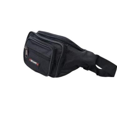Imagem de Pochete masculina  6 divisões espaçosa motoqueiro sport, Preto