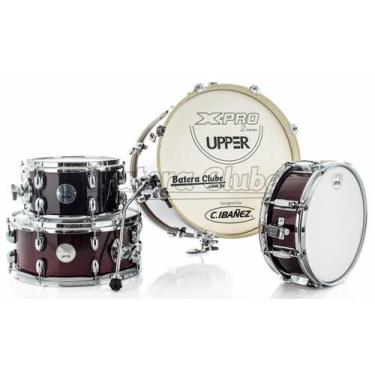 Imagem de Bateria X-Pro Upper Compact Red Sparkle com Bumbo 16, 1 Tom, Surdo e C