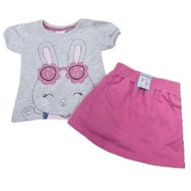 Imagem de Conjunto Blusa E Shorts Saia Bordado Óculos - By Gus, Cinza, 01