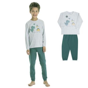 Imagem de Pijama Infantil Longo Brilha No Escuro Dino Baby Dadomile, 1