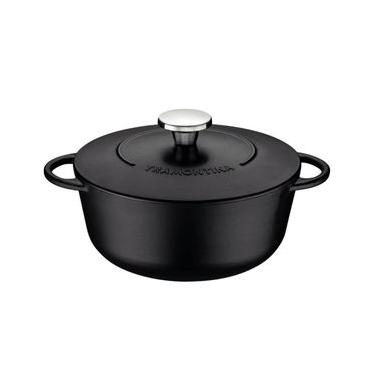 Imagem de Panela Caçarola 24cm Tramontina Trento 4L Ferro Fundido Antiaderente Interno Com Tampa
