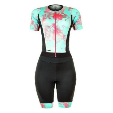 Imagem de Macaquinho de ciclismo feminino Mauro Ribeiro Leaf - Duo