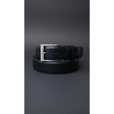 Imagem de Cinto Masculino Couro Legítimo Preto 35mm - Congratulations Store