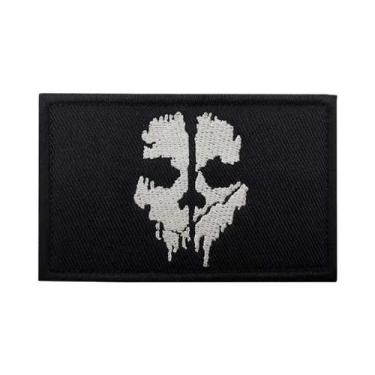 Imagem de Máscara Ghost Face Call of Duty Com Aplique De Tecido E Bordado, Patch