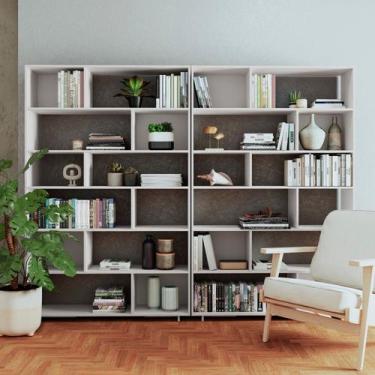 Imagem de Estante de Livros 240CMX187,5cm Conjunto 2 Estantes Euforia Yescasa Br