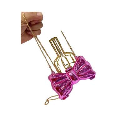 Imagem de Bolsa De Ombro De Luxo Em Acrílico Dourado Brilhante, Formato Divertid