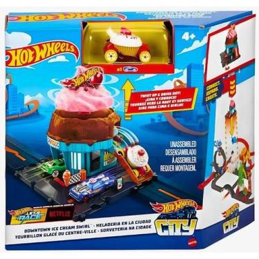 Imagem de Hot Wheels Pista City Conjunto Sorveteria HTN77 Mattel, Azul