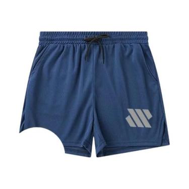 Imagem de Shorts Esportivos Masculinos De Secagem Rápida, Ajuste Slim, Com Listr