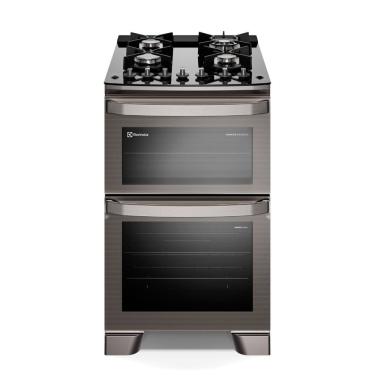 Imagem de Fogão de Piso 4 Bocas Gás GLP Electrolux FE4DG Mesa Vidro Temperado Acendimento Manual Cinza 220V