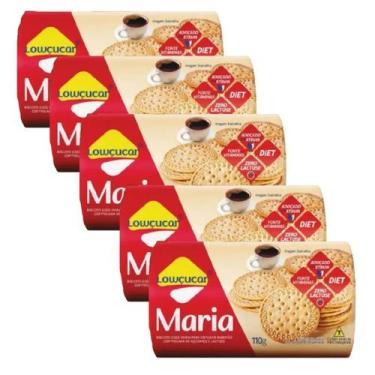 Imagem de Kit Biscoito Maria Zero Açúcar, Zero Lactose Lowçucar - 5 unidades de 