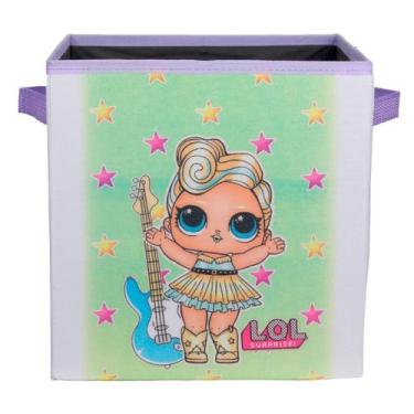 Imagem de Caixa Organizadora Infantil Estampada Boneca LOL 28x30x28cm Organibox,