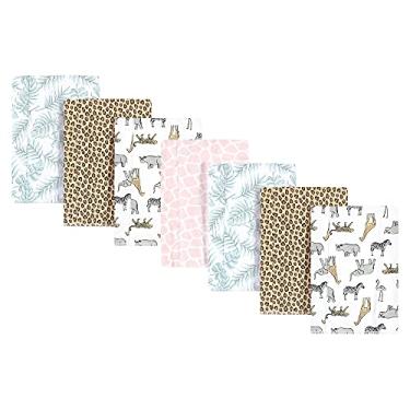 Imagem de Hudson Baby Panos unissex de flanela de algodão para bebês, Safari rosa moderno, tamanho único