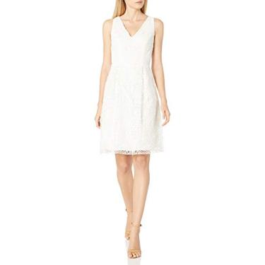 Imagem de Adrianna Papell Caimento feminino de renda e flare, Branco, 46