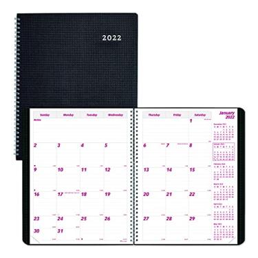 Imagem de Brownline Agenda mensal DuraFlex 2022, 14 meses, dezembro de 2021 a janeiro de 2023, encadernação de fio duplo, 28 x 21,5 cm, preto (CB1262V.BLK-22), bordô; cinza
