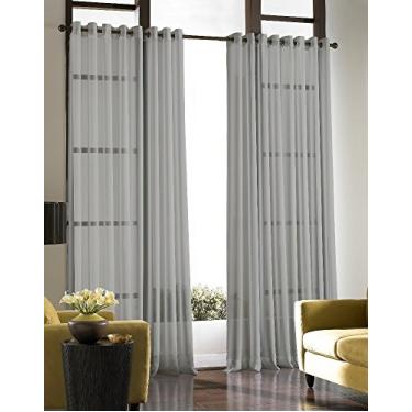 Imagem de Curtainworks Soho Voile Painel transparente com ilhós, 150 x 365 cm, prata, 1Q804304SV