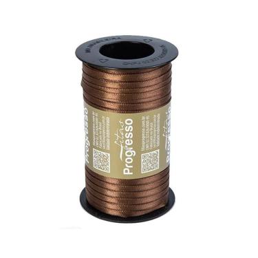 Imagem de Fita De Cetim Progresso 7Mm Com 100 Metros Marrom
