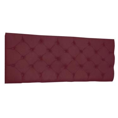 Imagem de Cabeceira Painel Capitonê Casal 1,40m Jade Suede - Pallazio Cor Marsala