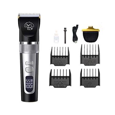 Imagem de Foern Cortadores de cachorro para profissionais de cuidados de saúde, cortadores de animais de estimação recarregáveis sem fio com baixo ruído, cortador elétrico de cães para cuidados patas para gatos cães animais de estimação, preto, pacote 1