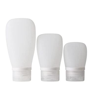 Imagem de Conjunto de garrafas de silicone de 3 peças de leite de limpeza loção cosmética garrafa de armazenamento kit portátil de viagem em casa para viagens de engarrafamento