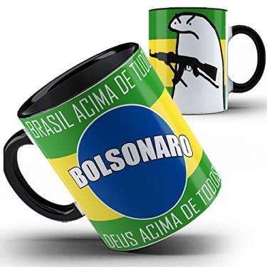 Imagem de Caneca amarela Flork Bolsonaro Brasil acima de tudo (Azul)