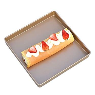 Imagem de WDOPEN Utensílios de forno antiaderentes para biscoitos, utensílios de forno e forno, moldes de cozimento profissionais, ideais para fazer rolos suíços flapjacks pastelaria grelhar ou assar, champanhe dourado