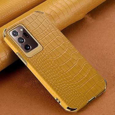 Imagem de Capa de telefone de textura de crocodilo para Samsung Galaxy Note 20 Ultra S21 S20 S10 Plus A72 A52 A51 A71 A50 A70 Capa de suporte magnético, amarelo sem suporte, para GalaxyA50 (A50S)
