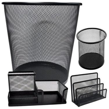 Imagem de Kit Lixeira Porta Carta Lápis Treco Organizador Escritório