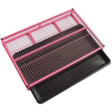 Imagem de KRASS Grande bandeja de vaso sanitário portátil para cães, bandeja de treinamento de banheiro de cachorro de estimação de aço inoxidável compacta para uso interno, bandeja de resíduos removível para limpeza mais fácil, M-rosa, Collector88