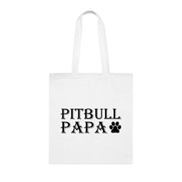 Imagem de Pitbull Papa, Pitbull Papa, Presente para Pitbull Papa, Aniversário Pitbull Papa Bolsa de Ombro Pitbull Papa, Bolsa de Ombro Pitbull Papa, Branco