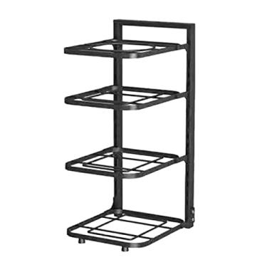 Imagem de rack de armazenamento de pote multicamadas engrossar forte rolamento de canto redondo organizador de pote para cozinha(Four-Layer), Organizadores de rack de pote,