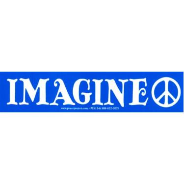 Imagem de Adesivo de para-choques pequenos Peace Resource Project Imagine – sinal de paz/anti-guerra ou decalque de laptop (18 x 1,5 pol.)