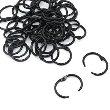 Imagem de Anel de livro preto de 50 peças da Lind Kitchen com fivela articulada para caderno de folhas soltas de metal com fivela, álbum, faça-você-mesmo, anel de encadernação de 25,4 mm
