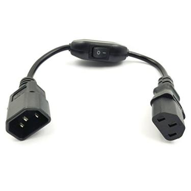 Imagem de Duttek Duttek Cabo de extensão macho para fêmea IEC 320 C14 para C13 macho para fêmea com interruptor de computador padrão para cabo de extensão de alimentação PDU